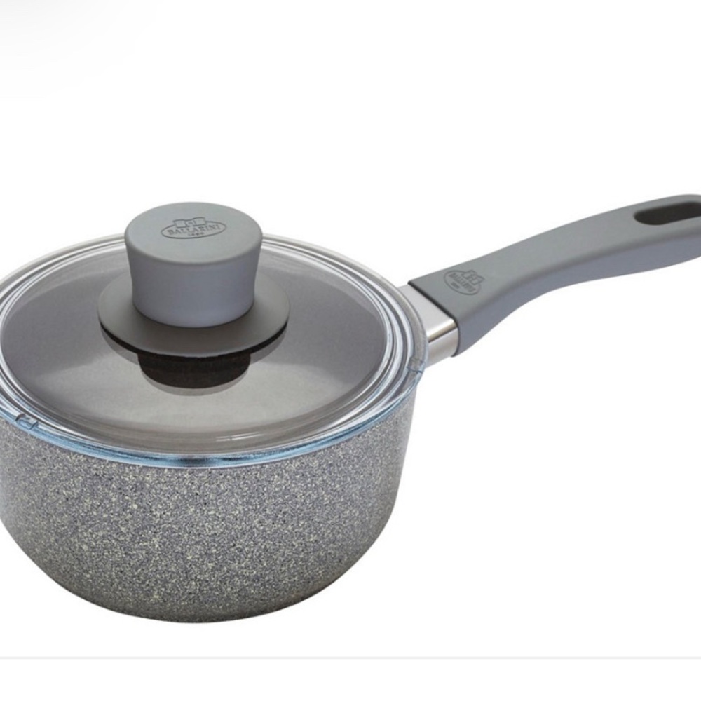 BN Ballerina 1.5 qt non stick handle sauce pan with attractive heavy glass lid